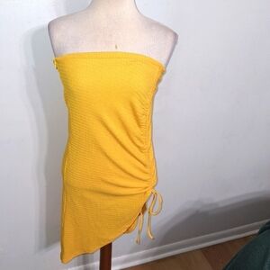 Yellow/ Good Vibes! Strapless Dress- W Sz Small